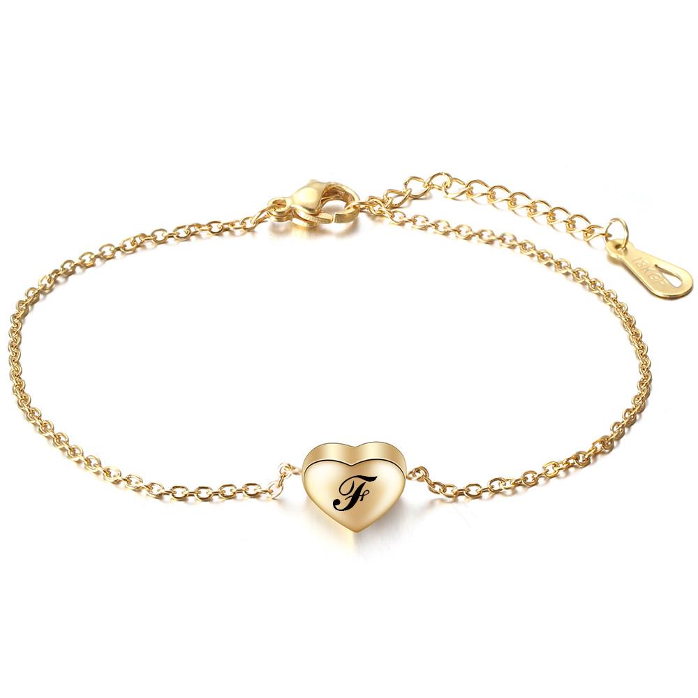 Fashionable, Individual and Trendy Heart-shaped Perforated Stainless Steel and Titanium Steel Bracelet and Anklets