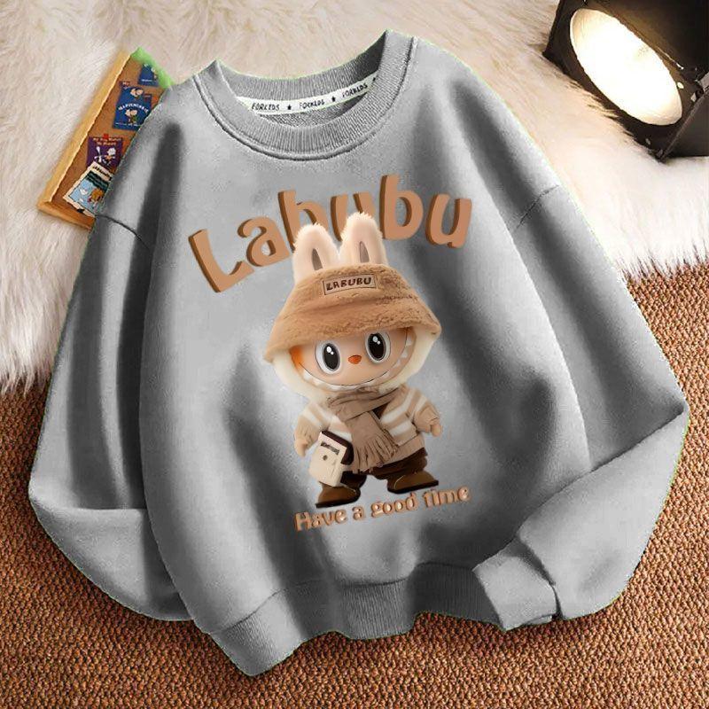 

Весенне-осеннее худи с круглым вырезом для мальчиков и девочек, детское модное пальто свободного кроя с длинным рукавом 120