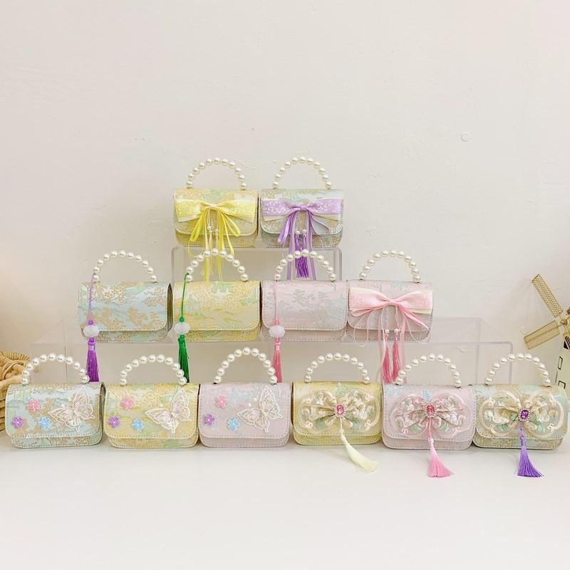 And Versatile Elegant Childrens Handbag With Chic Chain Detail And Charming Scenery Print