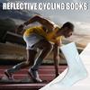 DH Reflective Cycling Socks Bicycle Sport Fitness Night Riding Sock (White)