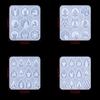 4Pcs Flexible Silicone Mold Christmas Earrings Mould Personalized Ear Pendant Mold for Craft Lovers Jewelry Supplies