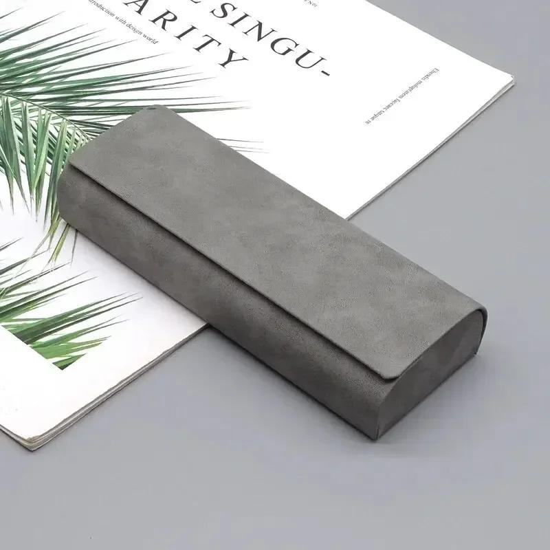 Hard-shell Spectacle Case Men Women Glasses Case PU Leather Portable Anti-extrusion Sunglasses Storage Box Folding Eyewear Pouch