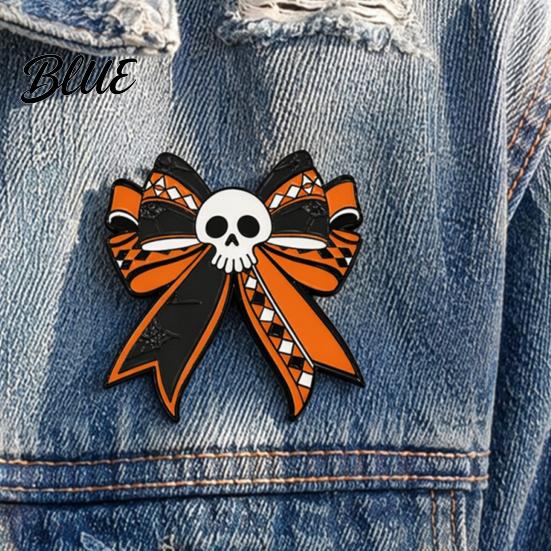 Durable Enamel Pin Brooch Pin Skull Bow Design Brooch Halloween