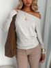 Hot New Style Women's Off-the-Shoulder Knit Long Sleeve Casual Top