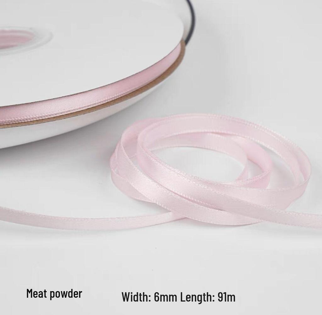 "0.6cm-1cm Polyester Ribbon for DIY Bows, Bouquets, and Gift Boxes"