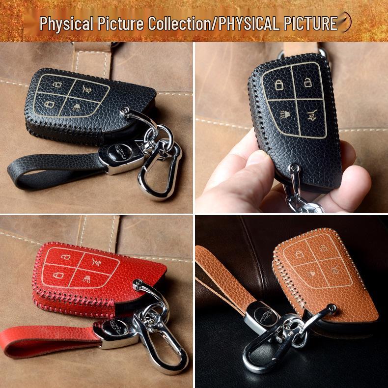 Premium Genuine Cowhide Key Case for Buick Envision: Secure Buckle Set