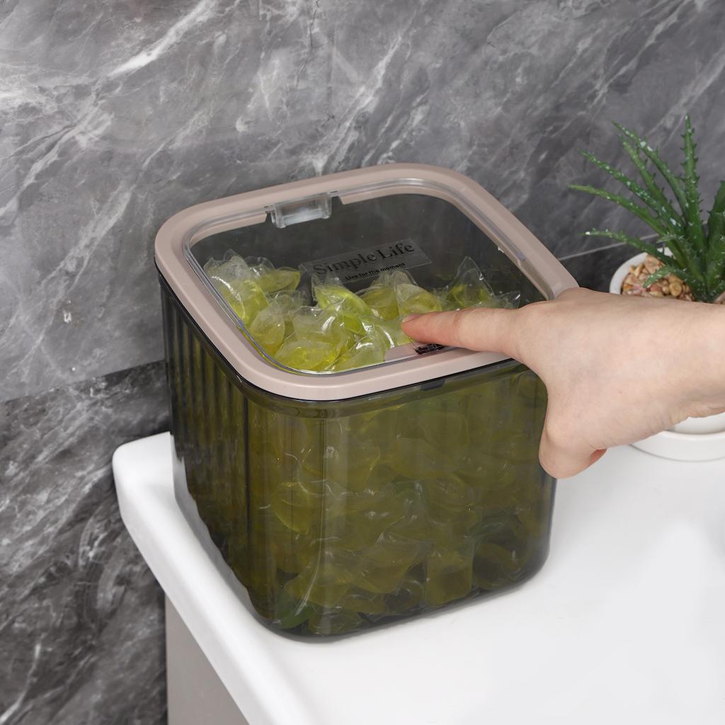 1pc acrylic transparent black elastic lid laundry gel bead bathroom jar bathroom organizer storage jar multifunctional storage