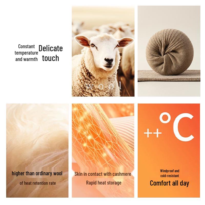 Women's Merino Wool Knee-High Socks - Light, Warm, Ribbed Leg Warmers for Autumn & Winter