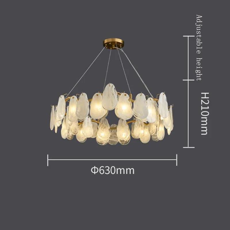 Modern living room light luxury chandelier cloud fog glass bedroom dining room bedroom room decoration Ceiling pendant lamp
