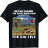 Big Five Kenya Migrazione Fauna Selvatica Opera d'Arte Kenya Safari Maglietta