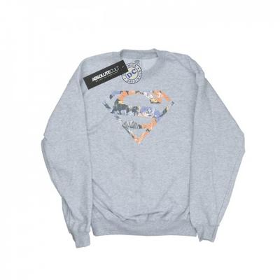 Boys Superman Floral Logo 2 Sweatshirt