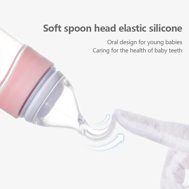 

Детская ложка для кормления, силиконовая бутылочка для пищевых добавок, детская рисовая паста, мягкий нескользящий контейнер для еды, кормушка для пищевых добавок фиолетовый