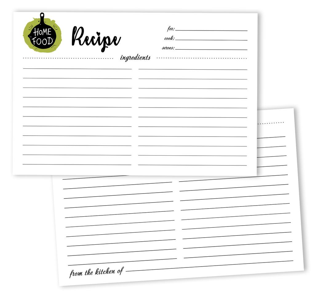 Inkdotpot 4x6 Inch Recipe Cards (Set of 50) , Thick Double Sided Premium Card Stock- Modern Style White Recipe Notecards