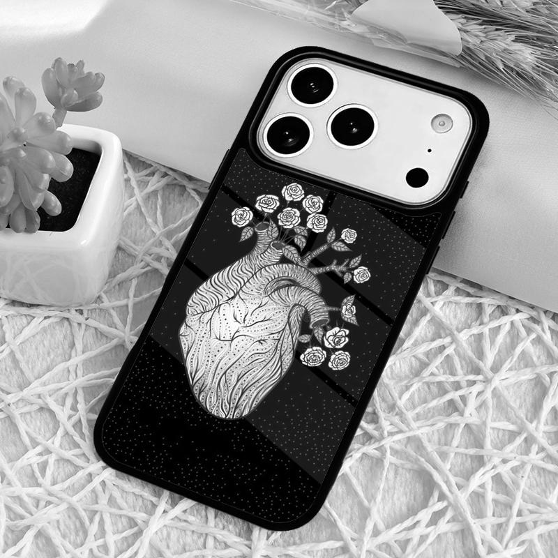 Flower Heart Phone Case for iPhone 17 Air 16 15 11 12 14 13 Pro Max Shockproof Cover