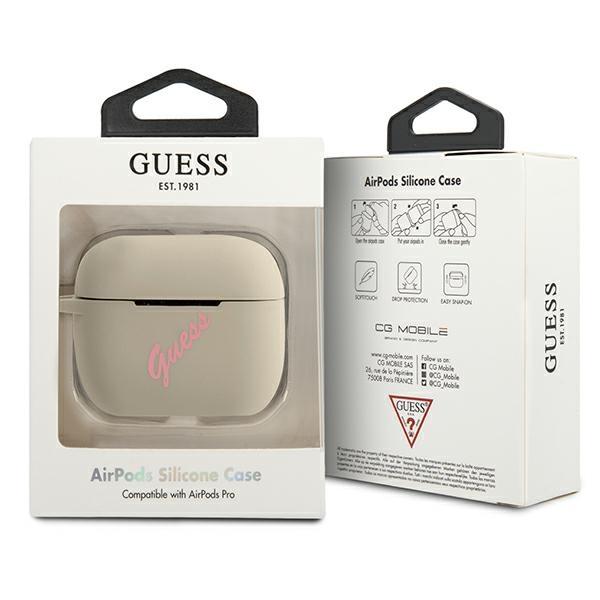 Guess Guacaplsvsgp Airpods Pro Cover Szaro Różowy/Grey Pink Silicone Vintage
