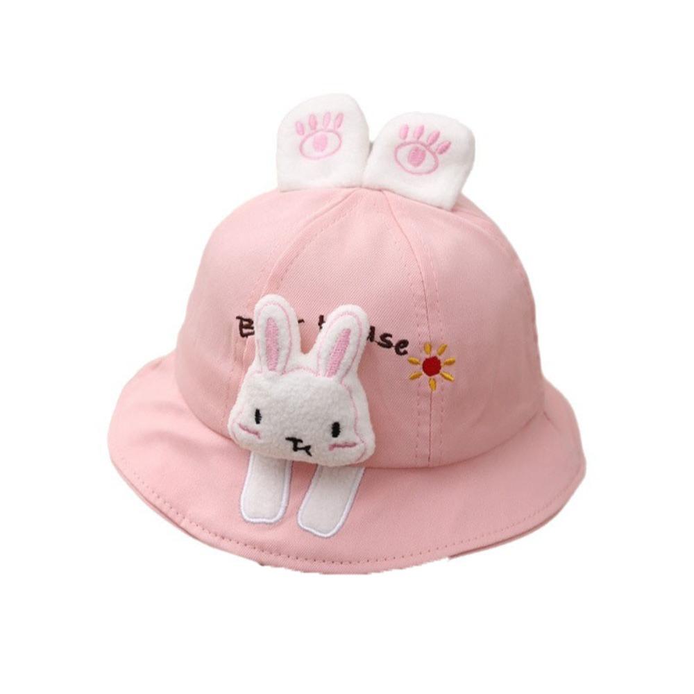 

UV Protection Baby Bucket Hat Korean Style Kids Sunshade Cap Animal UV Protection Hat Kids Wear розовый