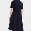 Fila Logo Casual Commuter Long Knit Polo Short Sleeve Dress Women Dresses Legendary-Blue F11W331310F-NV