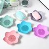 Silicone Soap Dish Lotus Shape Soap Holder with Drainage Holes Non-Slip Soap Holder