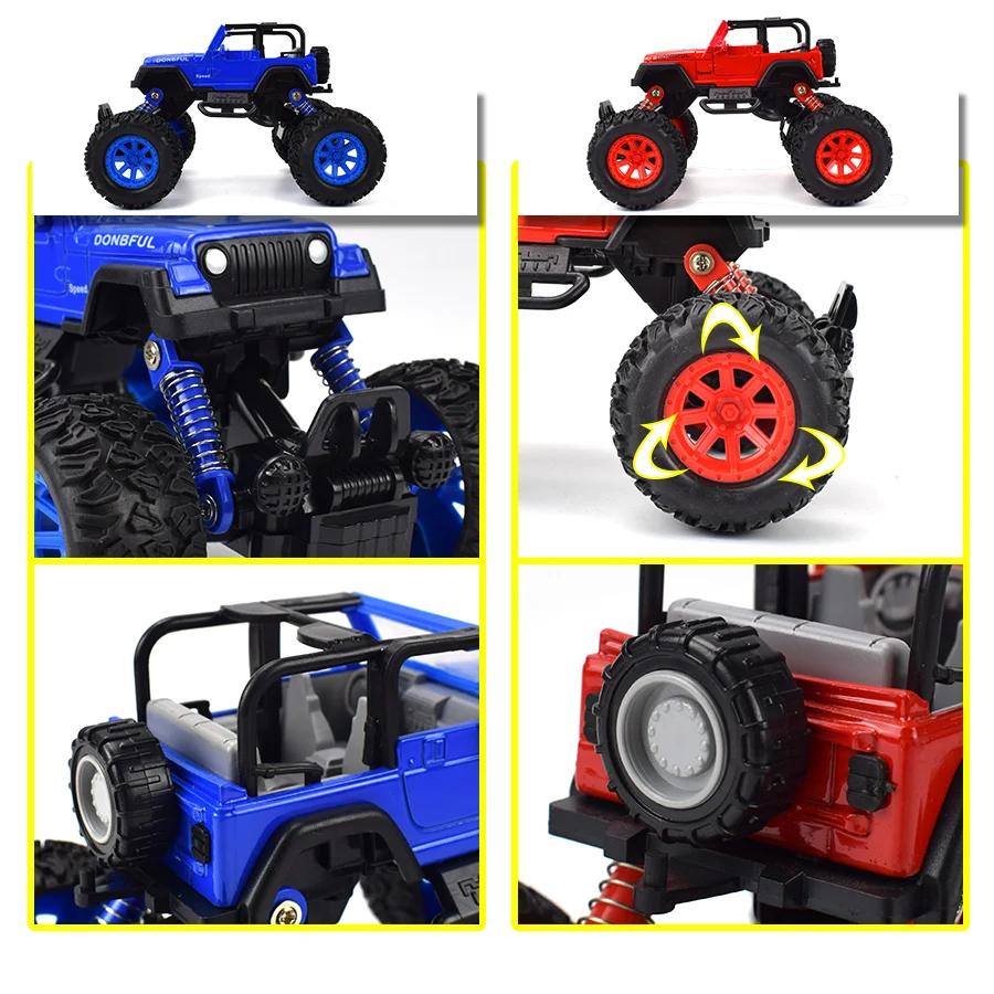 1/32 Children's Four-color Off-road Mountaineering Vehicle, Desert Vehicle, Spring Balanced Shock Absorber, Inertia Toy Car, Alloy Die-casting Model