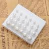 Pearl Earrings Set: 12 Pairs with Large & Small Rowed Pearls