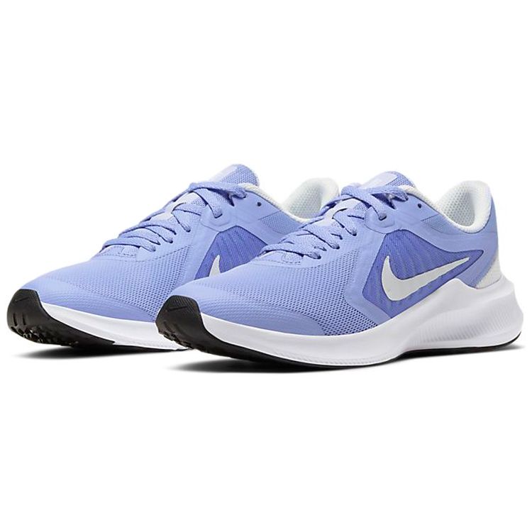 Nike Downshifter 10 Comfortable Shock Absorption Non-Slip Wear-Resistant Breathable Low-Top Running Shoes Kids Sneakers Blue White CJ2066-500