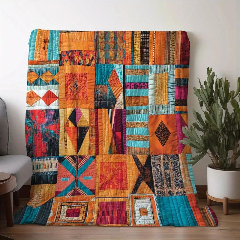 1 Cobertor De Flanela Bohemian Patchwork - Macio, Quente E C S разноцветный