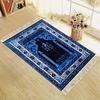 Mosque Dome Floral Islamic Prayer Mat, Foldable Fringed Portable Muslim Prayer Rug, Religious Worship Mat for Home Decor