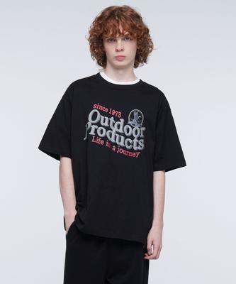 OUTDOOR PRODUCTS Vintage Wave Logo T-Shirt (Black)