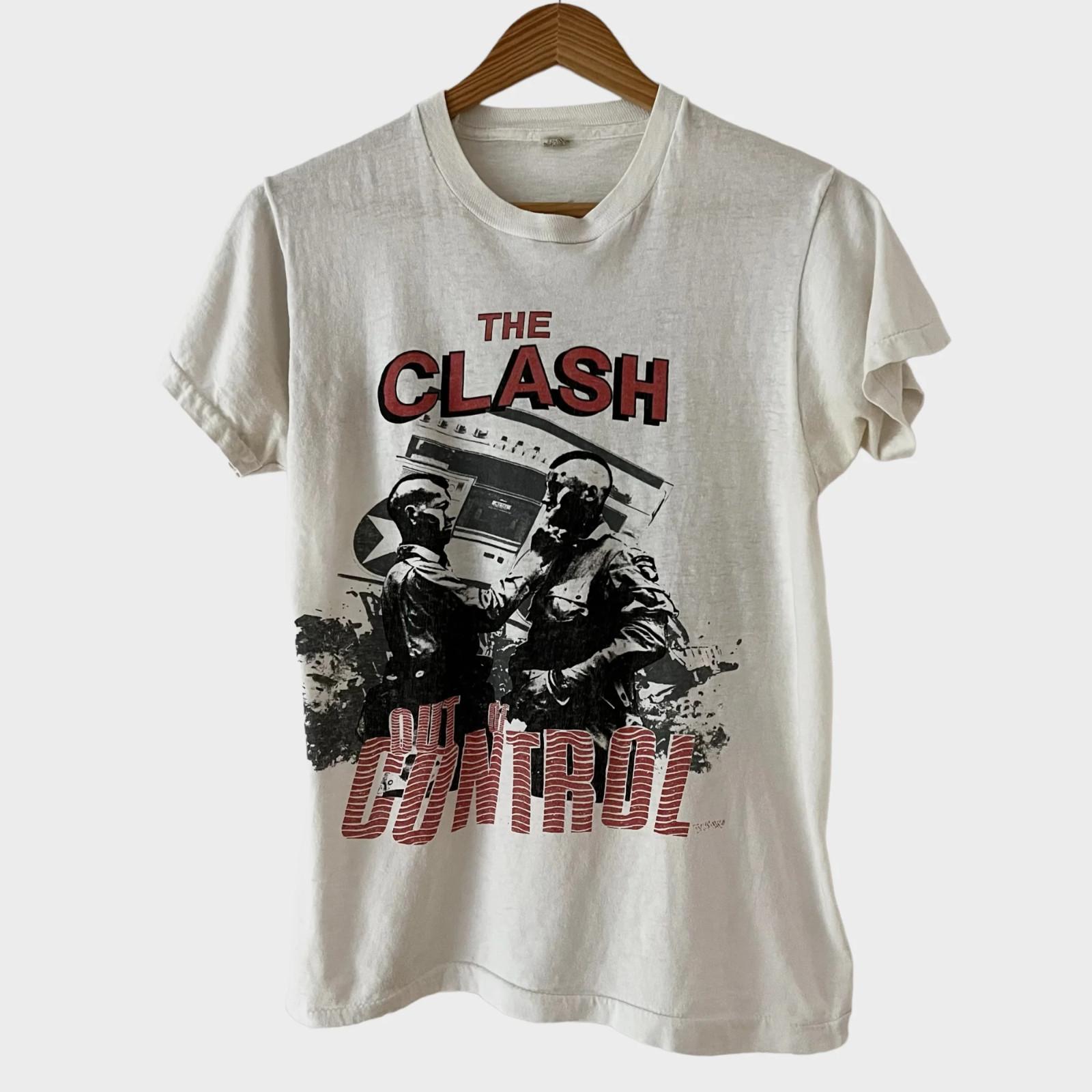 1984 The Clash Band Out Of Control T-Shirt Unisex Konzert S-5XL K273 XL gray