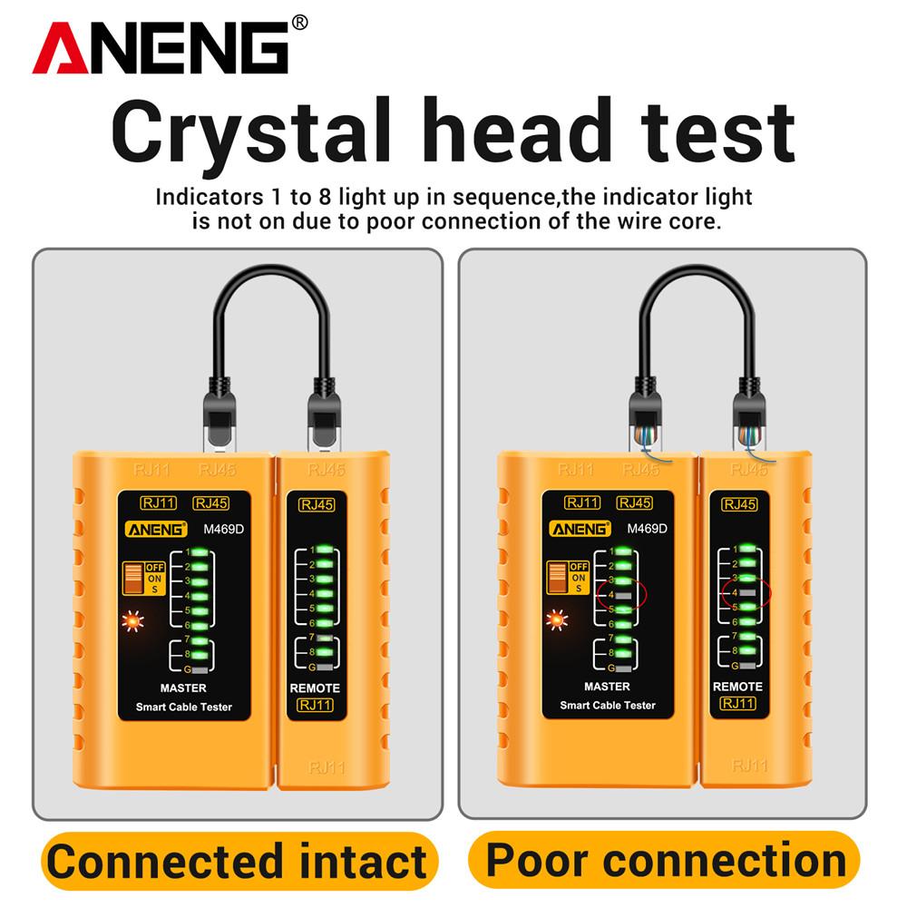 2026 Multifunctional ANENG M469D RJ45 Cable Lan Tester Network Cable Tester RJ45 RJ11 RJ12 CAT5 UTP LAN Cable Tester Networking Tool Network Repair