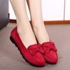 Spring Old Beijing Cloth Shoes Women's Shoes Flat Single Shoes Bow Casual Shoes Black Work Shoes Mother Shoes Doudou Shoes