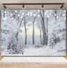 Winter Forest Scene Backdrop for Photography Snow Snowflake Xmas Tree Natural Landscape Christmas Baby Portrait Photo Background
