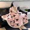 Sweet Ins-style Bow Blanket Thickened Lamb Fleece Home Nap Blanket Sofa Office Desk Autumn Winter