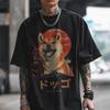 Japanese Doggo T-shirt, Oversized Harajuku Streetwear Shirt, Trendy Dog Tee, Cute Animal Tshirt
