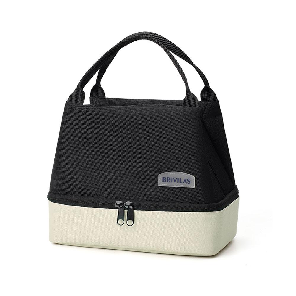 

Fashion Color-blocked Double-layer Lunch Bag Fashion Dopamine Bento Insulated Pack Portable Food Handheld Insulation Bag