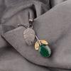 Green onyx Gemstone 925 Stamped Silver Handcrafted Leaf Shape Pendant For Women PP-55-17
