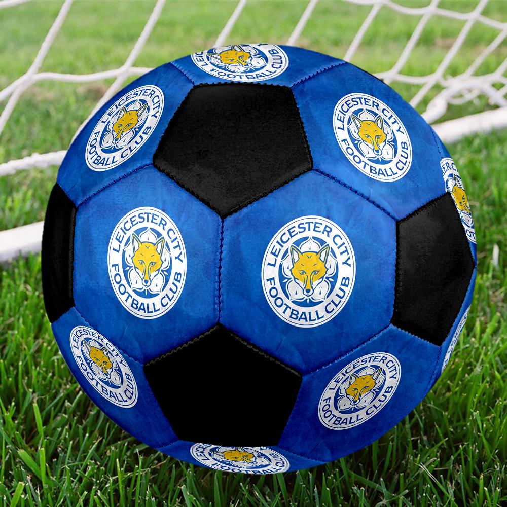 SIZE 5 Leicester City FC Soccer Ball Colorful All Ages Machine Stitched PVC Competition Ready Durable High-Bounce