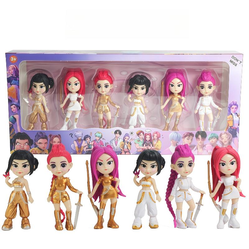 Kpop Demon Hunter Group Rumi Mira Zoe Pvc Doll Figure Toy Collectible Statue Model Desk Ornament Decorative Figurine For Gift