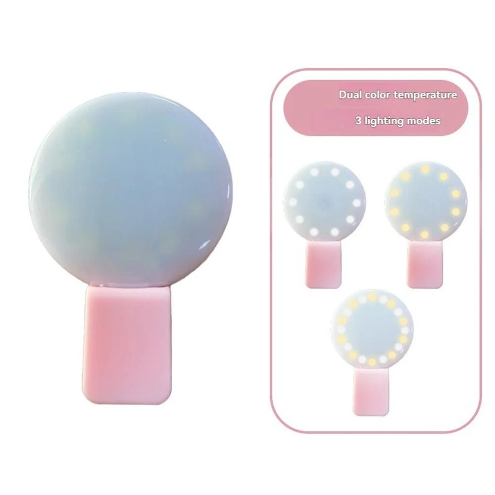 Portable Mini Selfie Ring Light - USB Rechargeable Clip LED Flash Fill Light for Phone