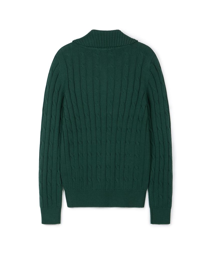 USPOLOASSN Cable Half-Zip Knit_Deep Green