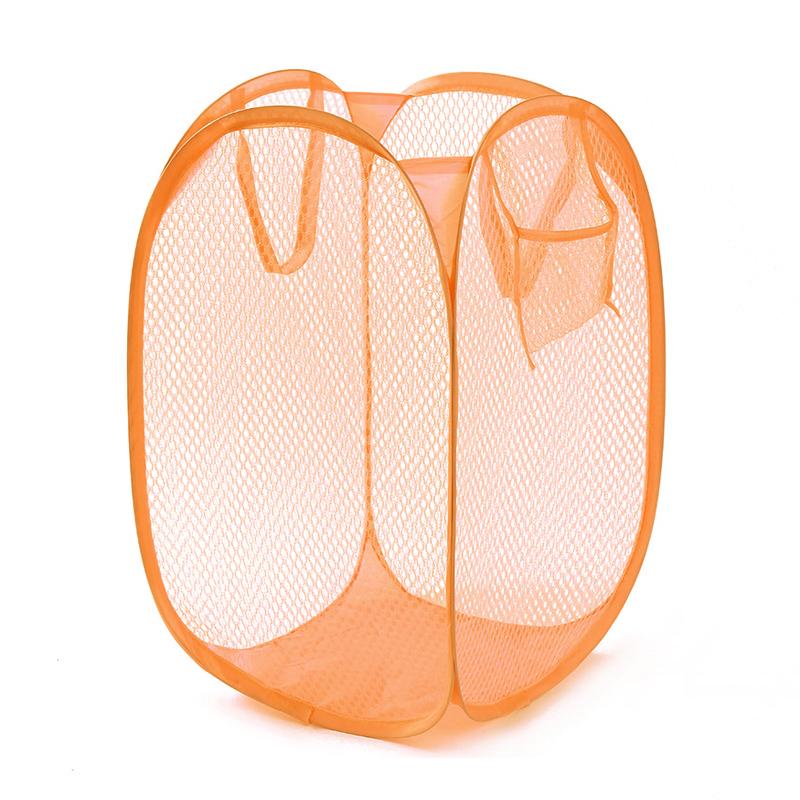 

1 шт., синяя сетчатая квадратная корзина для белья, сумка-органайзер для хранения игрушек, складные корзины для одежды для общежития, корзина для грязной одежды L