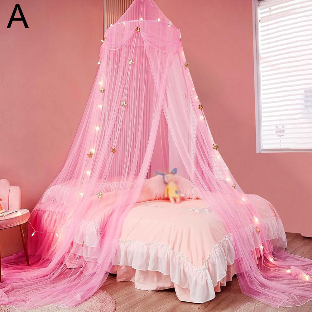 

Светящийся в темноте балдахин для кровати с мелкой сеткой, москитная сетка для спальни, стильный декор от насекомых Dustpr B3A6 white-1set