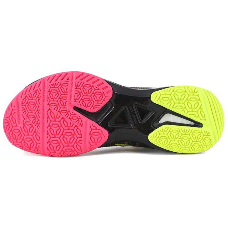 Li Ning Thunder ქსოვილი სინთეტიკური ტყავი დარტყმის ამორტიზაცია არ სრიალებს ცვეთამედეგი სუნთქვადი დაბალქუსლიანი ბადმინტონის ფეხსაცმელი მამაკაცის ფეხსაცმელი შავი AYAR037-2