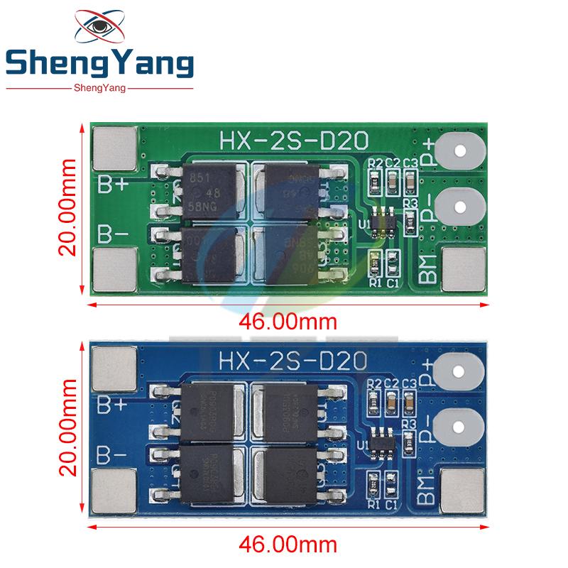 TZT 2S 6.4V 7.4V 20A LiFePO4 / Lithium 18650 32650 Battery Charge Protection Board 13A working Current 20A Current-limiting
