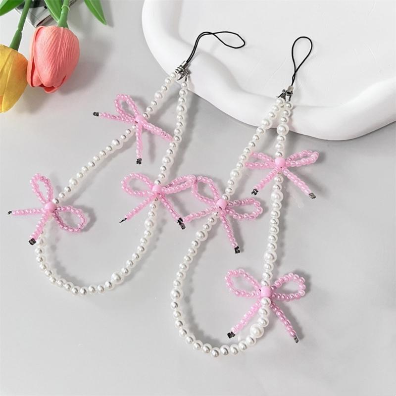 Bunter Schlüsselanhänger Handgefertigt Perlenbesetzter Schmetterling Handykette Einzigartiger und Stilvoller Schleifen-Schlüsselanhänger Geldbörse Kamera Dekoration