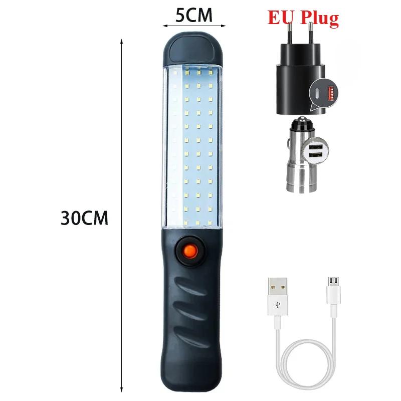Rechargeable LED Handheld Flashlights With Magnetic Powerful Camping Lantern Outdoor Emergency Light For Car Repair Household