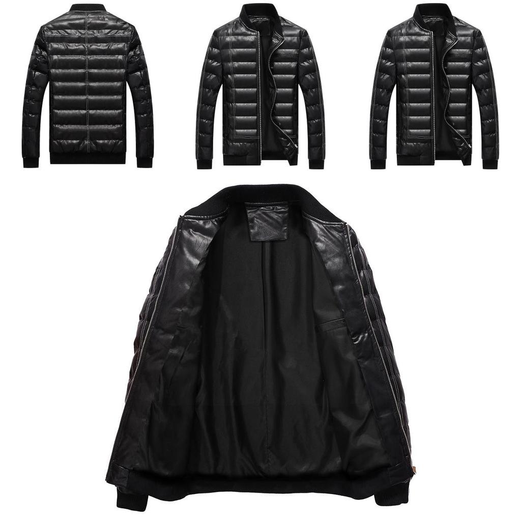 Mens Stand Collar Warm Thick Snow Winter Coat Jacket Puffer Bomber For Cold Days