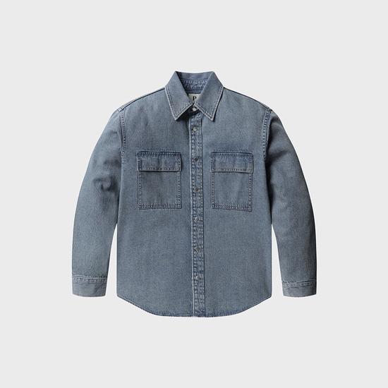 Polham Men's Long Sleeve Denim Shirt Jacket
