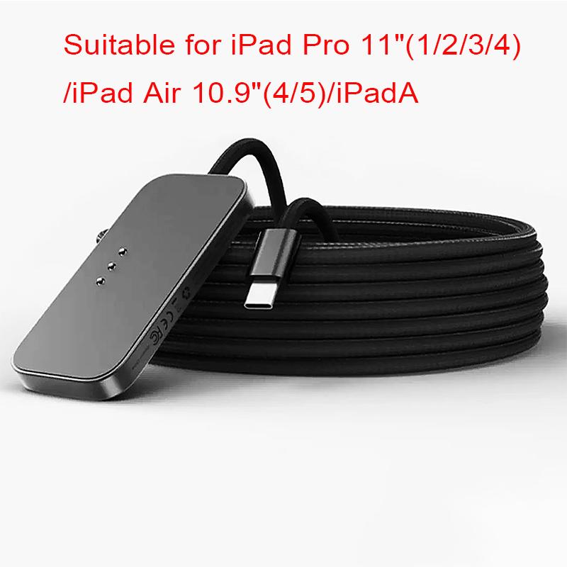 

Aluminum Alloy Magnetic Charger Wireless Charging Pad Compatible for iPad Pro 11 (2026) Smart Connector Charger With USB-C