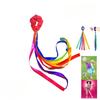 Rainbow Waving Ribbons, Dance Stick Music Class Elastic Bands, Handheld Rhythm Tassel Dance Props Gift, Gymnastics Dance Ribbons